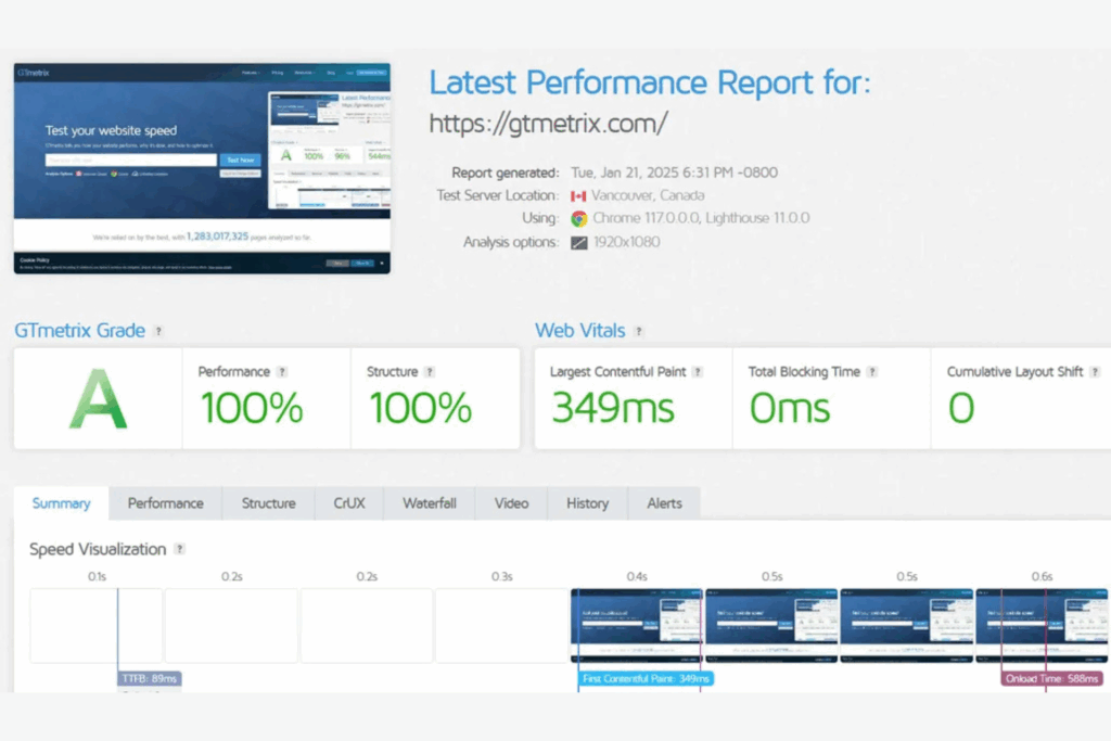 Optimumly optimized web site score