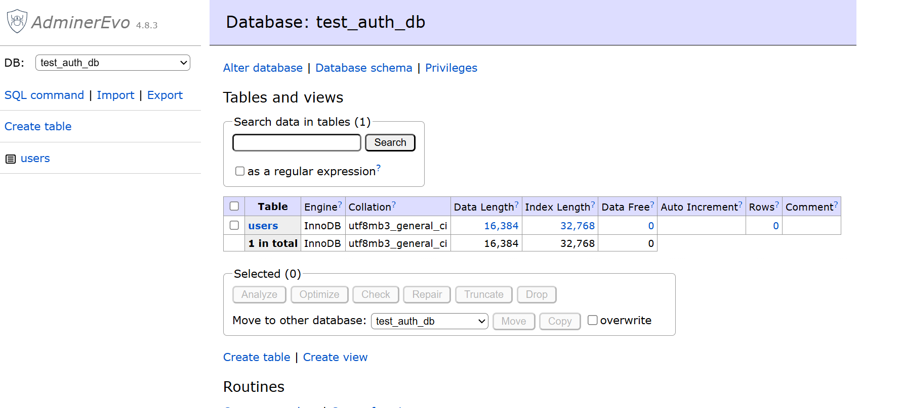 Database Screenshot
